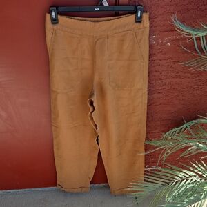 Womens Linen Feel Wide Leg Pants